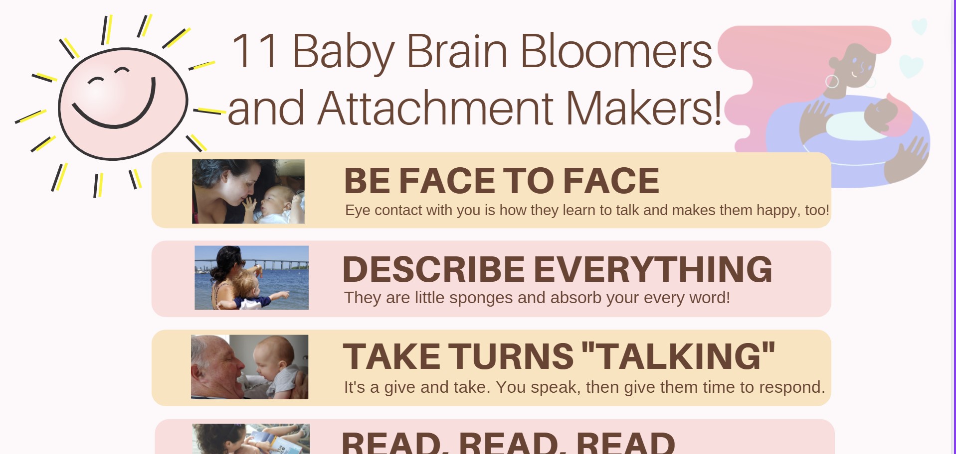 Screen shot of Baby Brain Bloomers list
